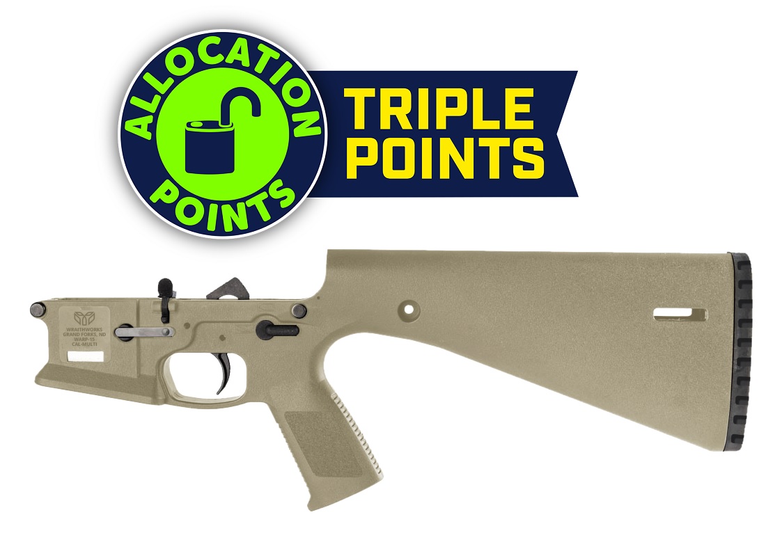 Wraithworks WARP-15 Polymer Complete AR15 Lower Receiver - FDE | Mil-Spec Parts Kit | Integral Buttstock & Textured Pistol Grip | Trap Door Buttplate