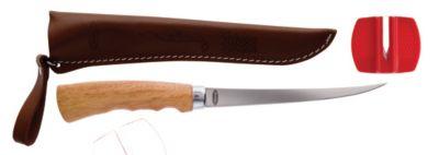 Berkley BCFFK-6IN Wooden Handle Fillet Knife 6in, w/Sheath &