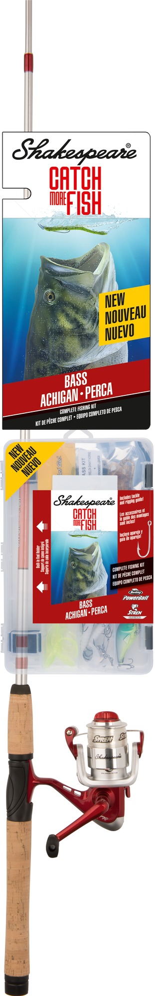 Shakespeare CMF2BASS Catch More Fish Bass Combo, includes Tackle