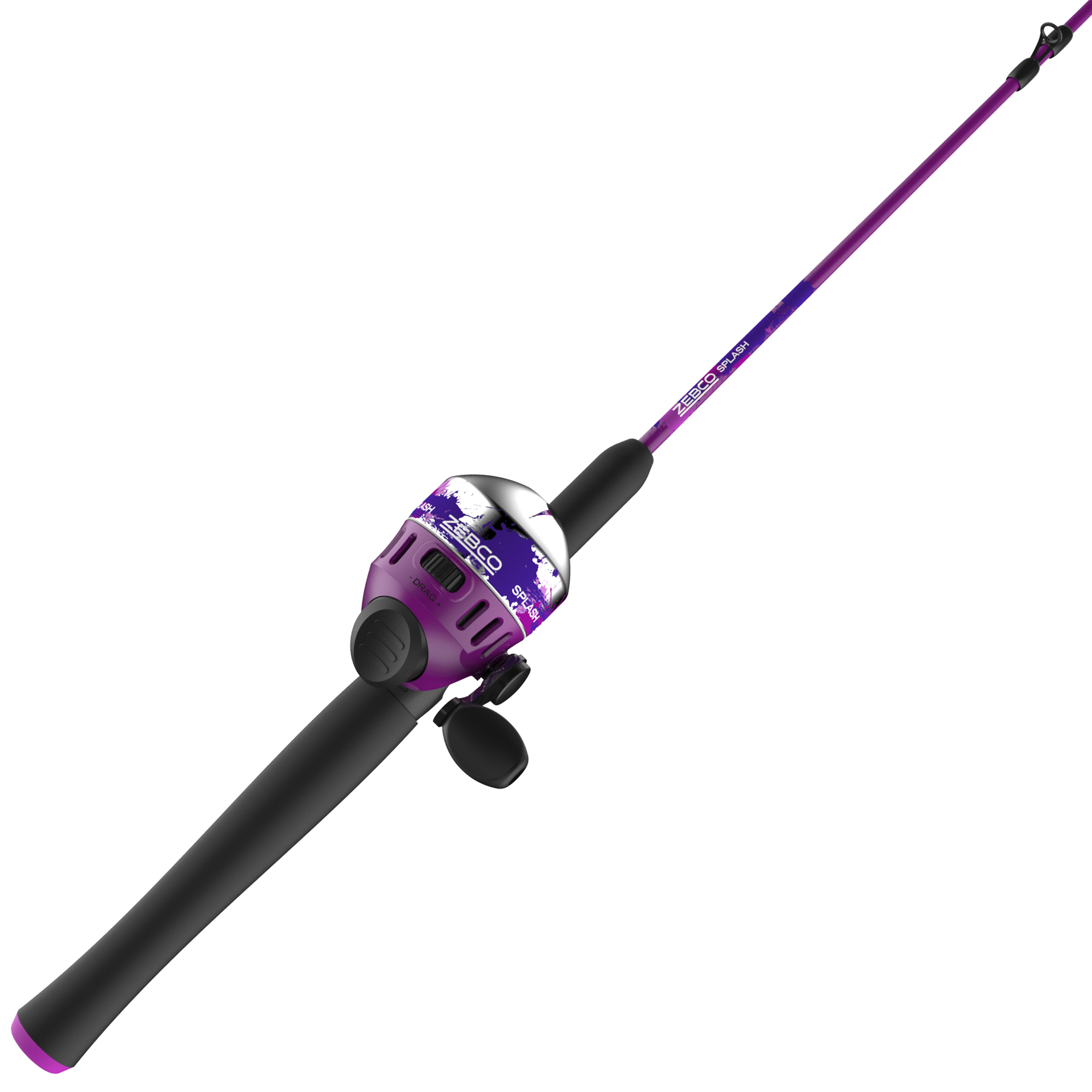Zebco SPLPRSC602MB.NS4 Splash Purple 6' 2pc Med Spincast Combo