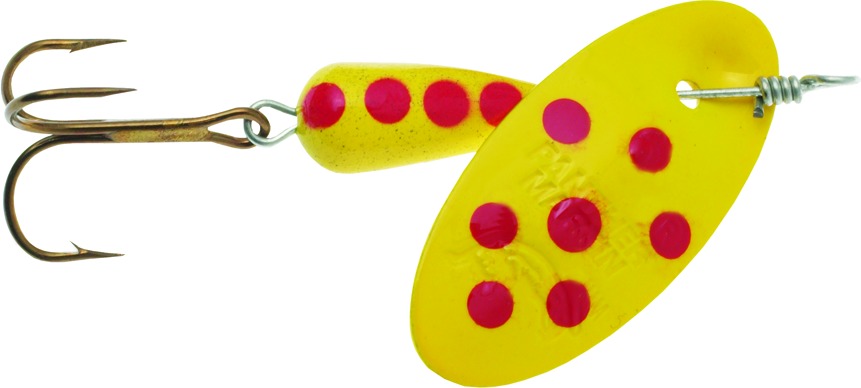 Panther Martin 4PMSP-Y In-Line Spinner, #4, 1/8 oz, Spotted Yellow