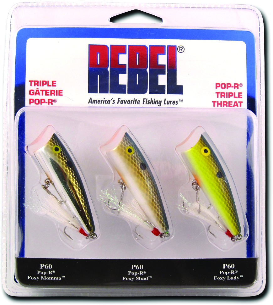 Rebel PK3RB3 Pop-R Triple Threat Lure 3 Pack
