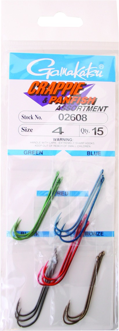 Gamakatsu 02608 Crappie Hook Assortment, Size 4, Needle Point