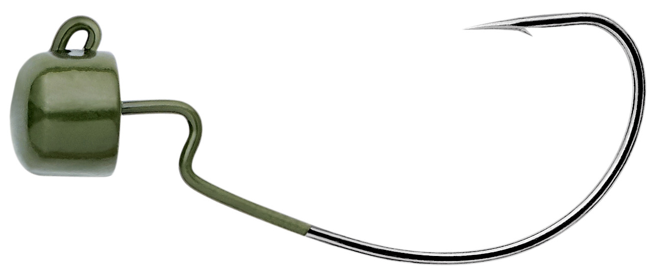 Owner 4155GP-021 Block Head Offset - Green Pumpkin - 1/0 - 1/8 oz