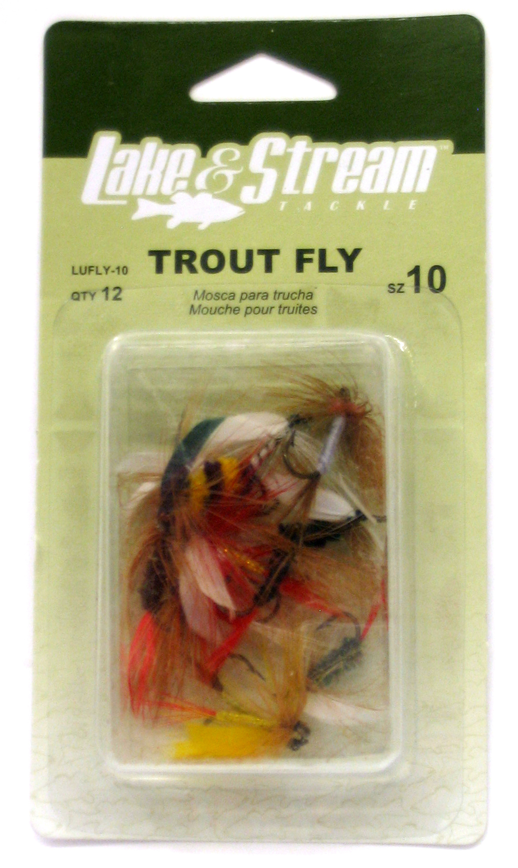 Eagle Claw LUFLYASST Lake & Stream Trout Fly Asst 10-Pack