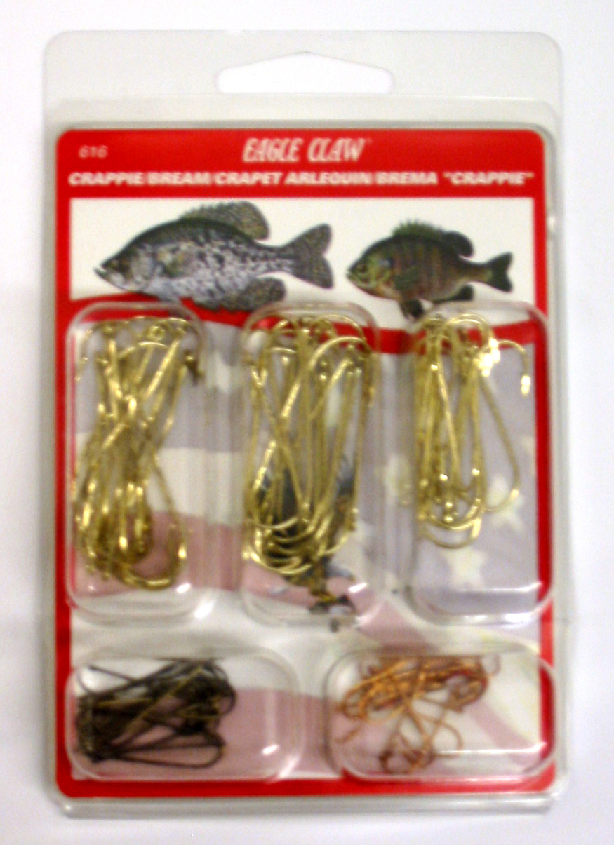 Eagle Claw 616H Crappie/Bream Hook Assortment, Size 6 - 1/0, Aberdeen