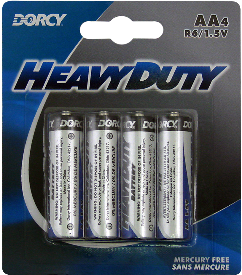 Dorcy 41-1515 Heavy Duty AA Batteries 4-Pack