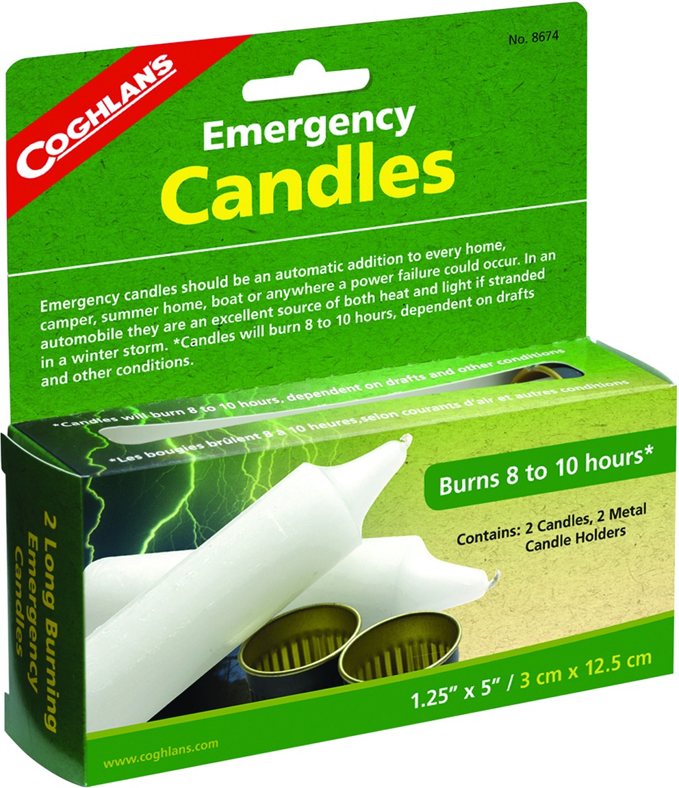 Coghlans 8674 Emergency Candles 8-10Hrs Burn Time 2Cd