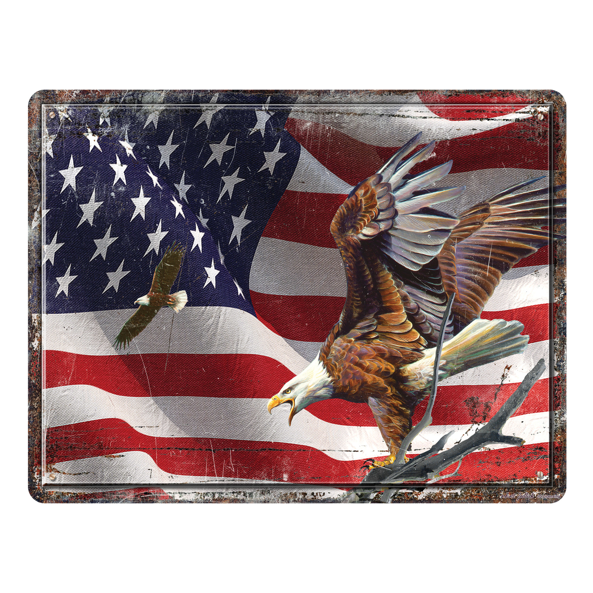 Rivers Edge 732 Cutting Board 12in x 16in - American Flag