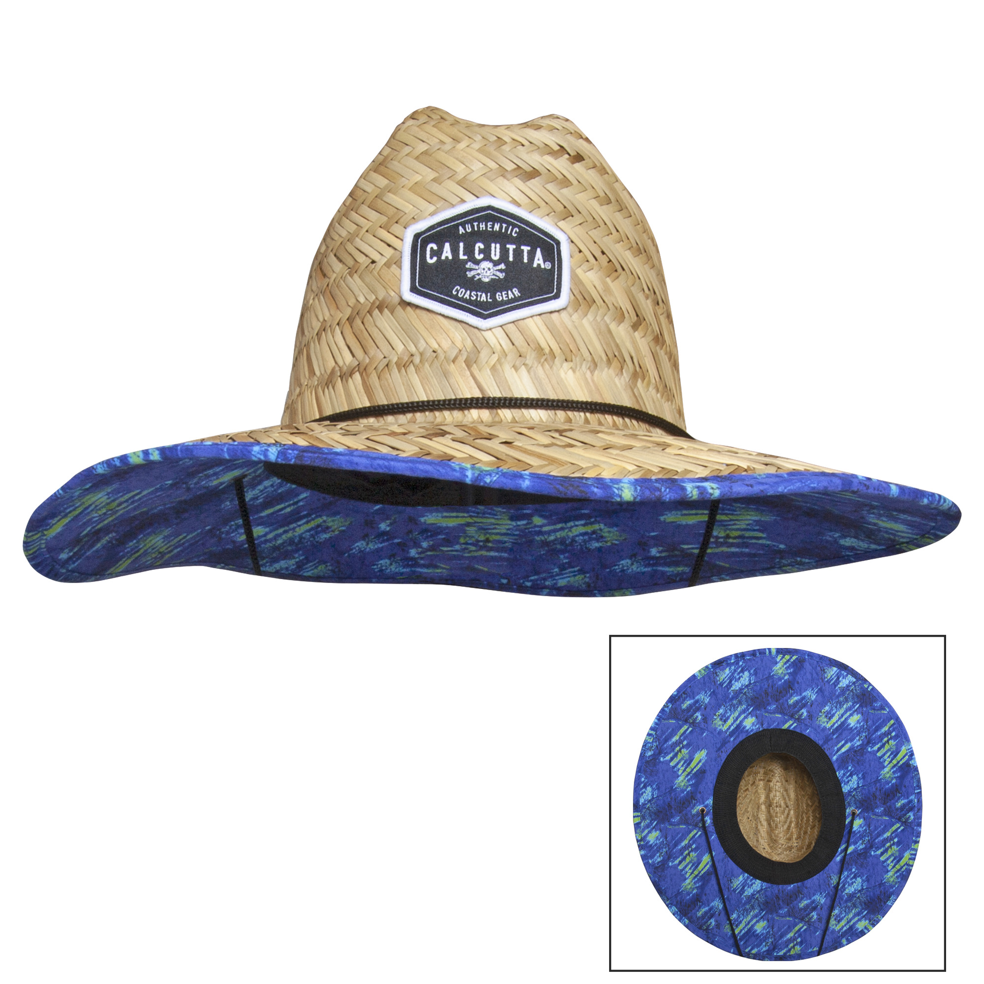 Calcutta BR230199 Straw life guard hat with chin strap, Realtree