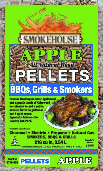 Smokehouse 9770-020-0000 BBQ, Grill & Smoker Pellets 5# Bag-Apple
