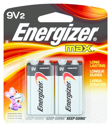 Energizer 522BP-2 Max Alkaline 9V Batteries 2Pk
