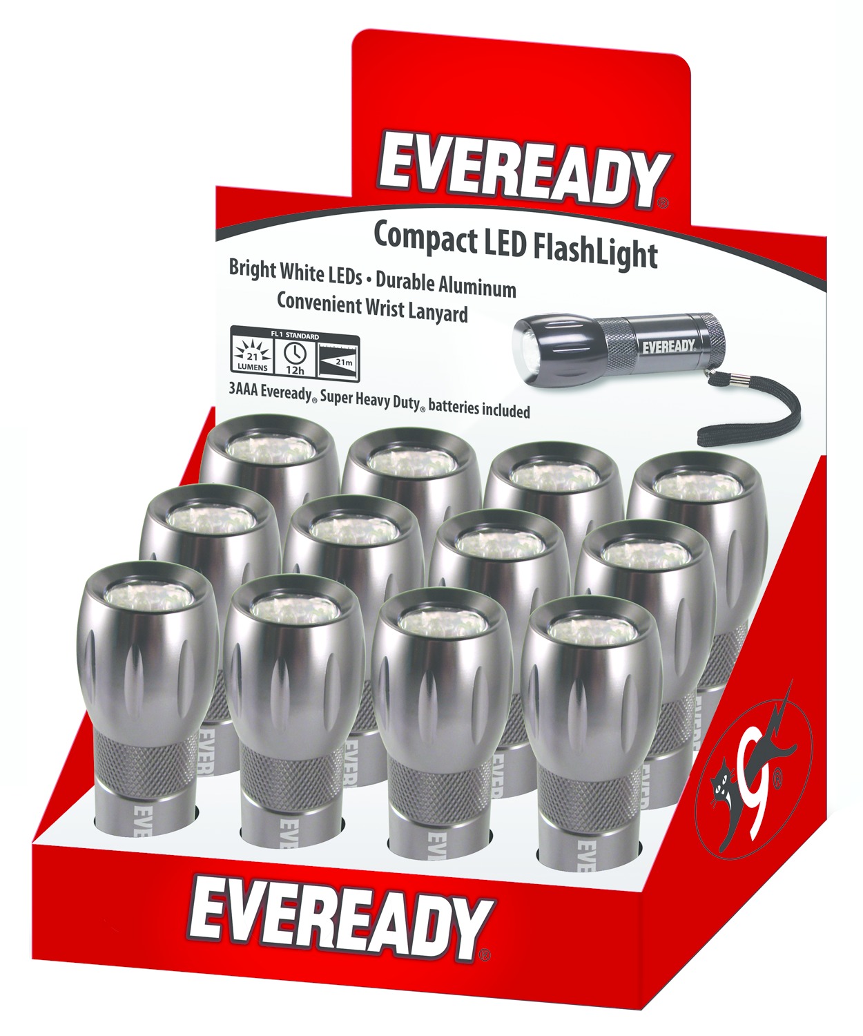 Eveready EVML33ASD 3 LED Metal Flashlight, Includes 3 AAA