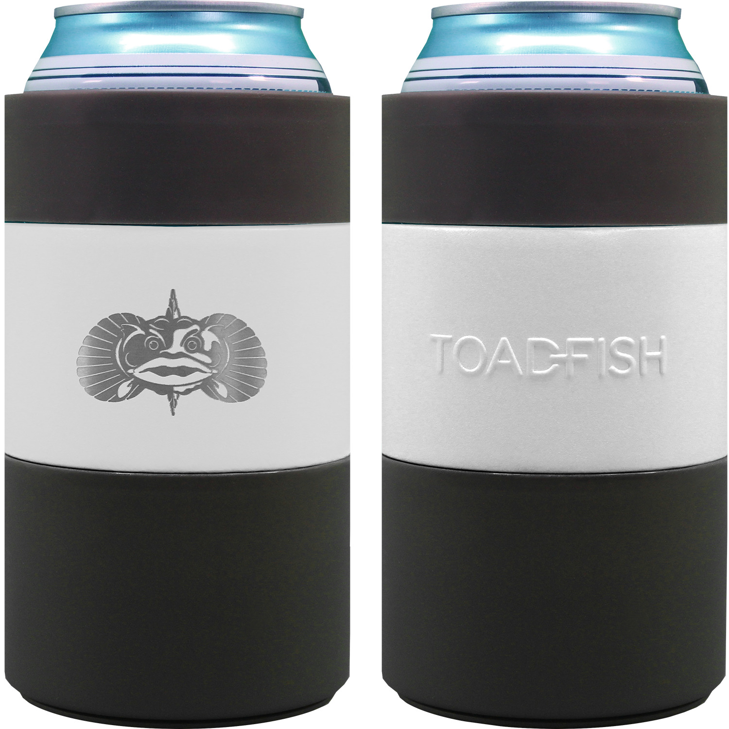 Toadfish TFCCOOLER-WHITE Non-tipping Can Cooler, Stainless