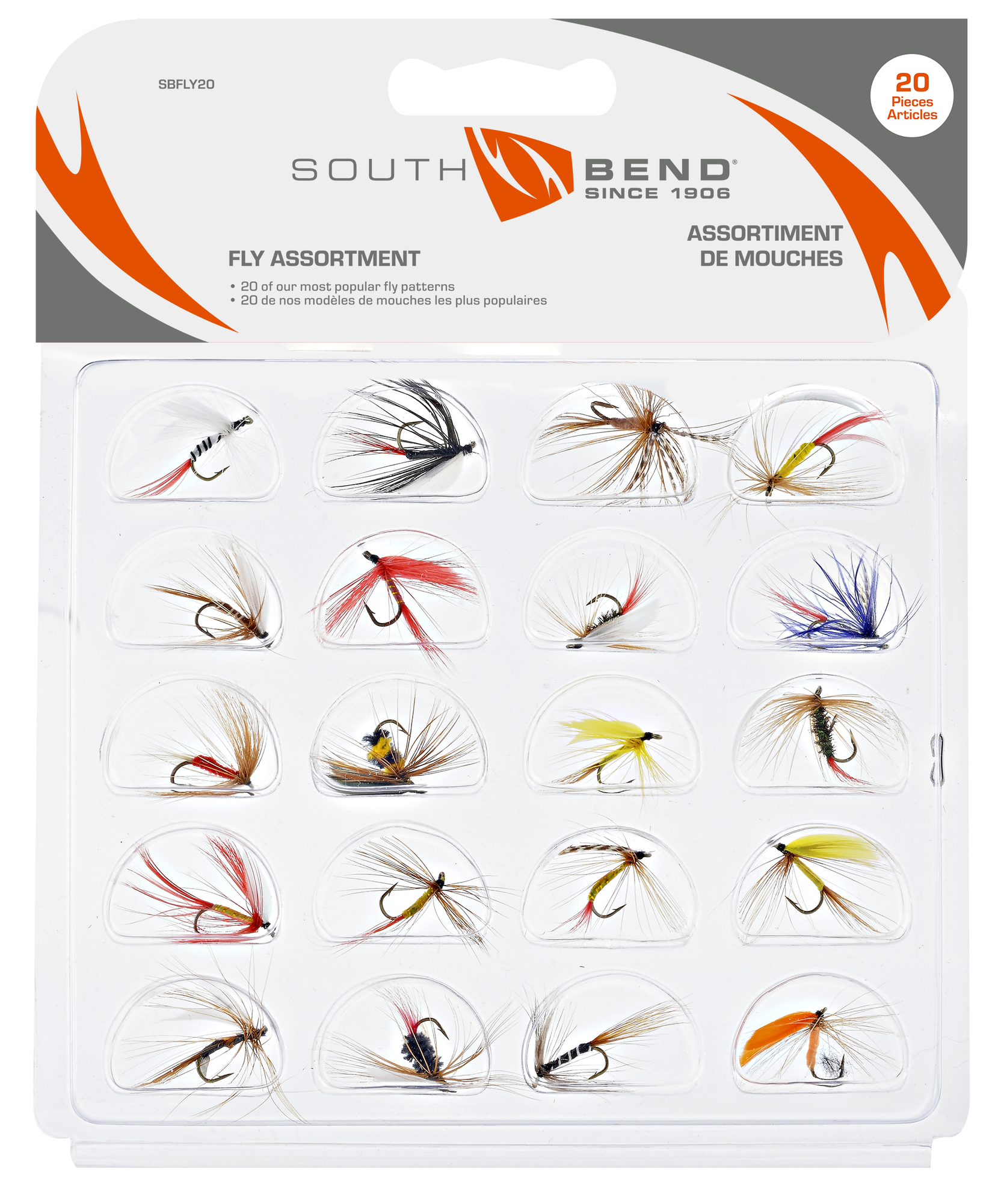 South Bend SBFLY20 20Pk Asst Flies