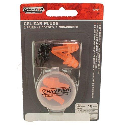 Champion 40964 Ear Plugs w/ Storage 2 Pack, Orange, 1 Corded, 1