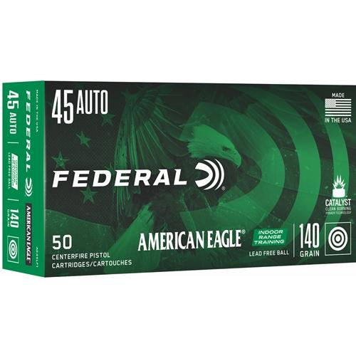 Federal AE45LF1 American Eagle Indoor Range Training (IRT) 45 ACP 137 gr Lead Free Ball 50 Bx/10 Cs