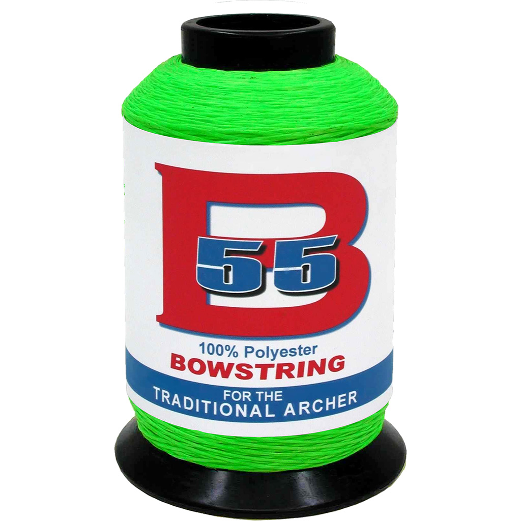 BCY B55 Bowstring Material  <br>  Fluorescent Green 1/4 lb.