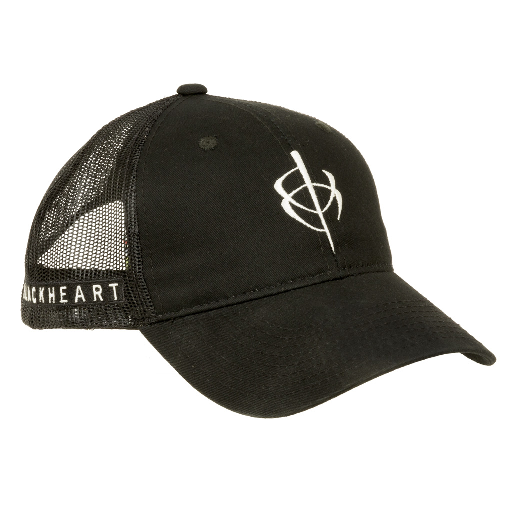 BlackHeart Mesh Hat  <br>  Black One Size