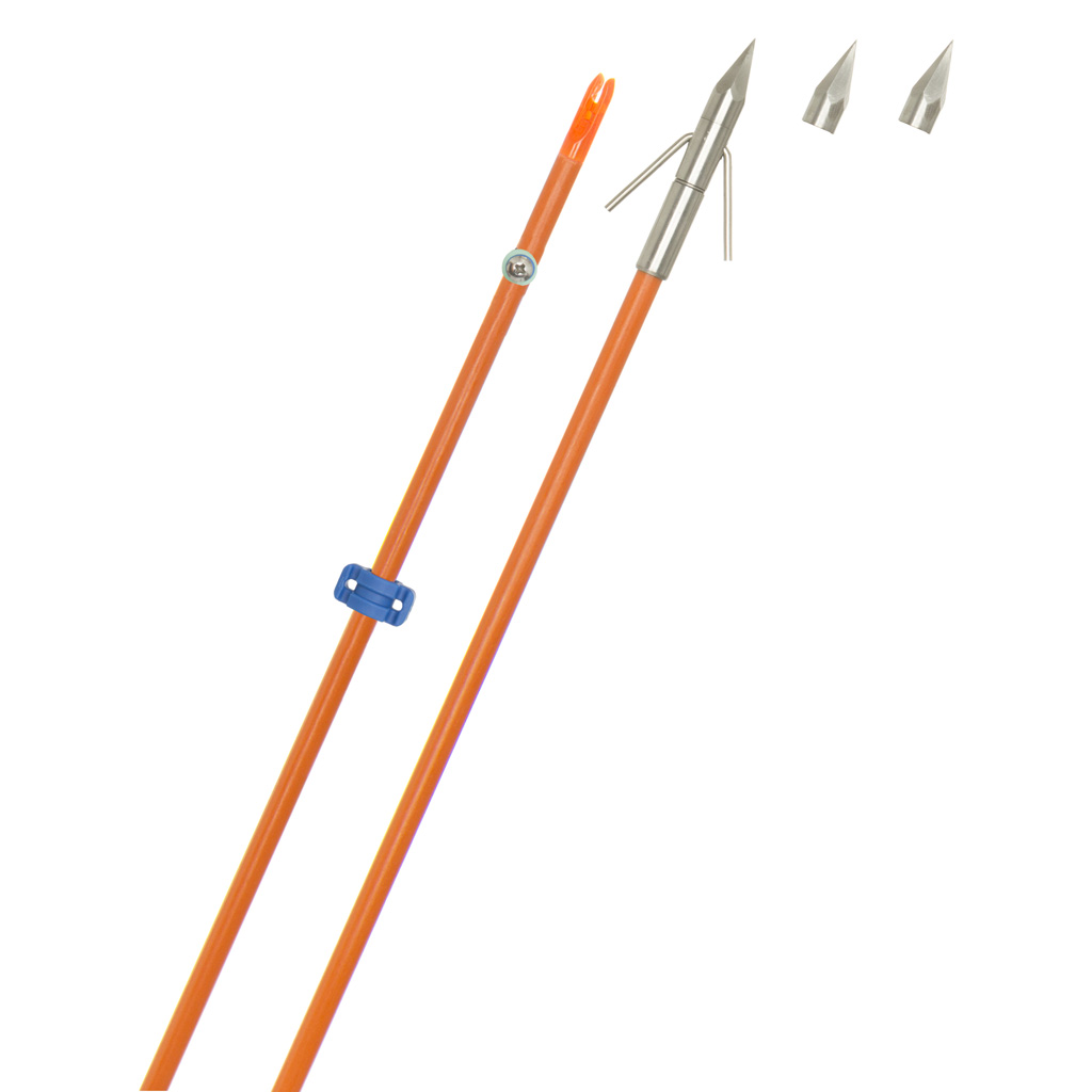 Fin Finder Raider Pro Bowfishing Arrow  <br>  Orange w/Big Head Pro Point