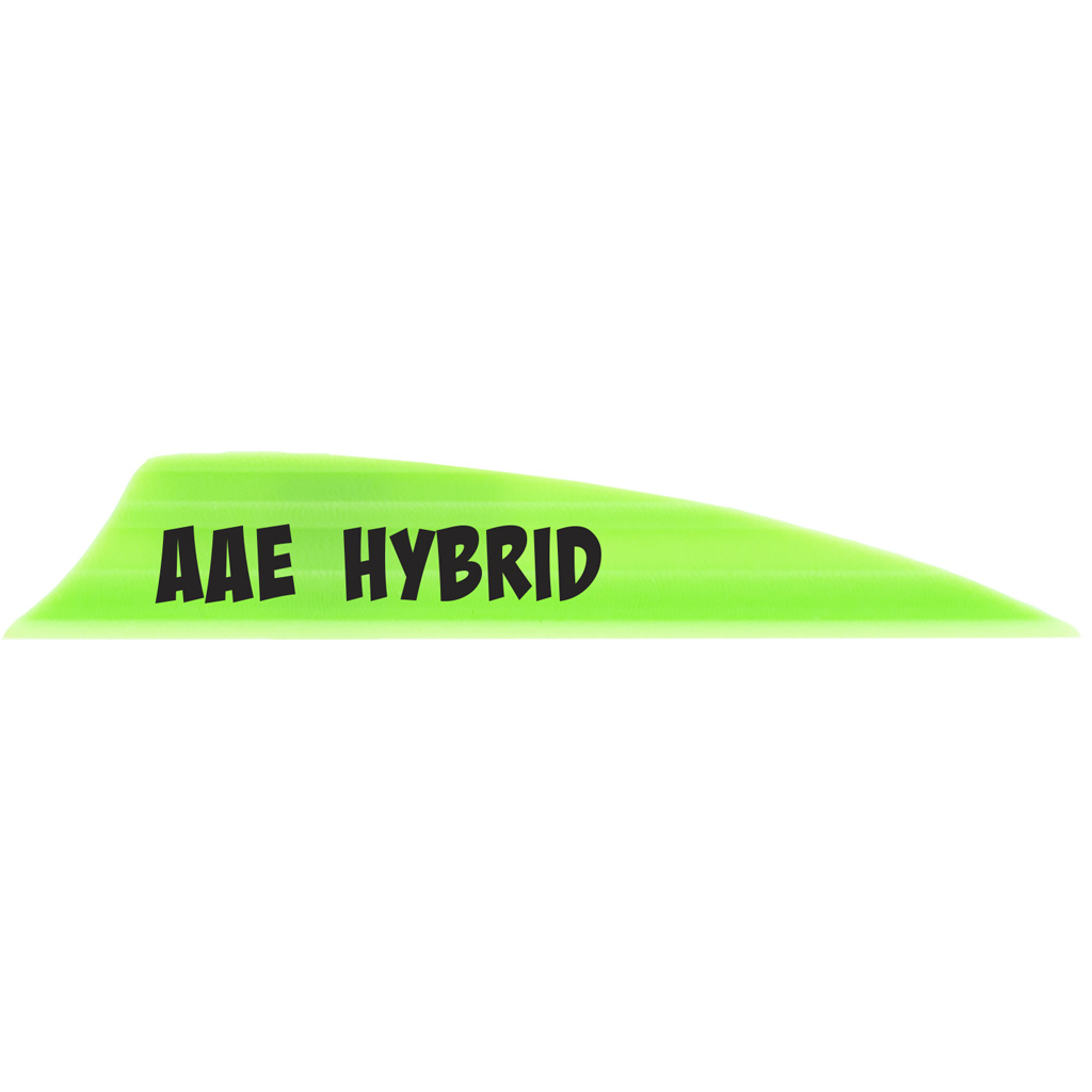 AAE Hybrid 2.0 Vanes  <br>  Bright Green 1.95 in. Shield Cut 100 pk.
