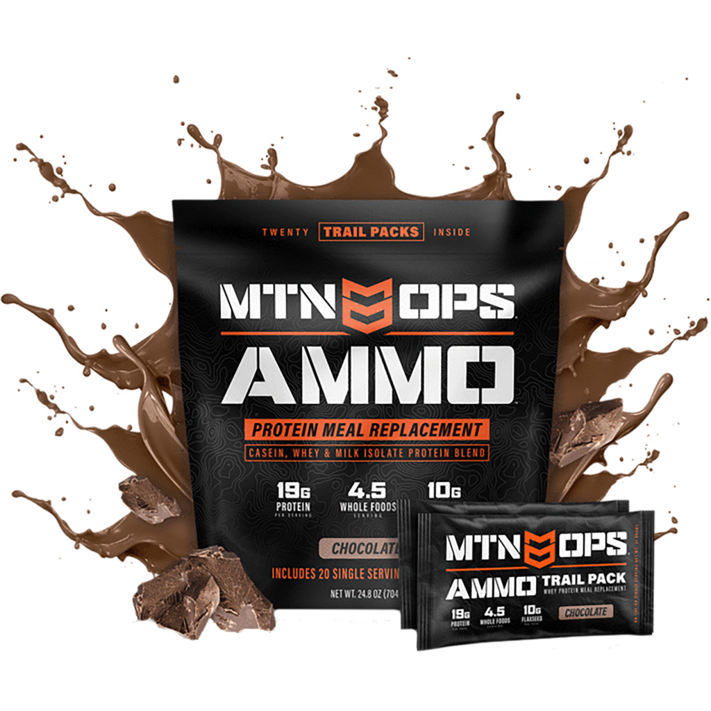 MTN OPS Ammo Whey Protein  <br>  Meal Replacement Chocolate Trail Pack 20 ct.
