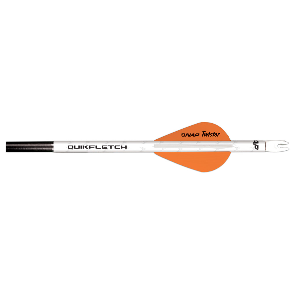 NAP Quikfletch Crossbow  <br>  White/Orange 3 in. Vanes 6 pk.