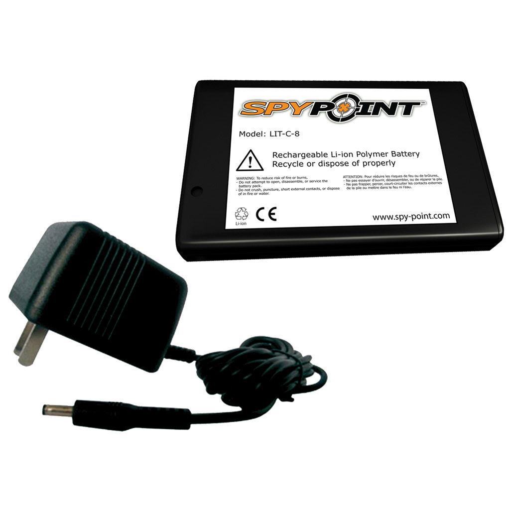 SpyPoint Lithium Battery Pack & Charger  <br>  Link S/Link Dark/Link Evo/Force Dark/Solar Dark