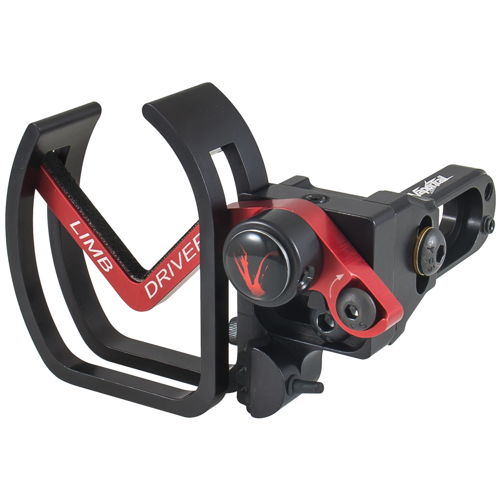 Vapor Trail Limb Driver Pro-V Rest  <br>  Black/Red LH