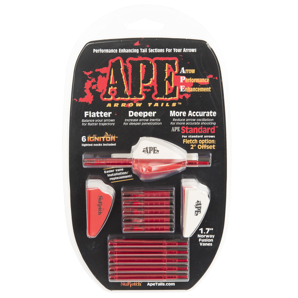 APE Std Offset Red 6pk w/  <br>  Red 6pk. Lighted Nocks Included