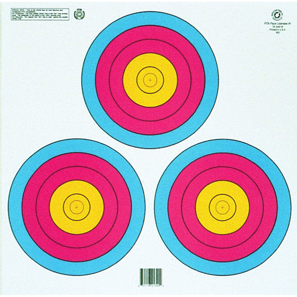 Maple Leaf Target Face  <br>  FITA 3 Spot Triangle 100 pk.