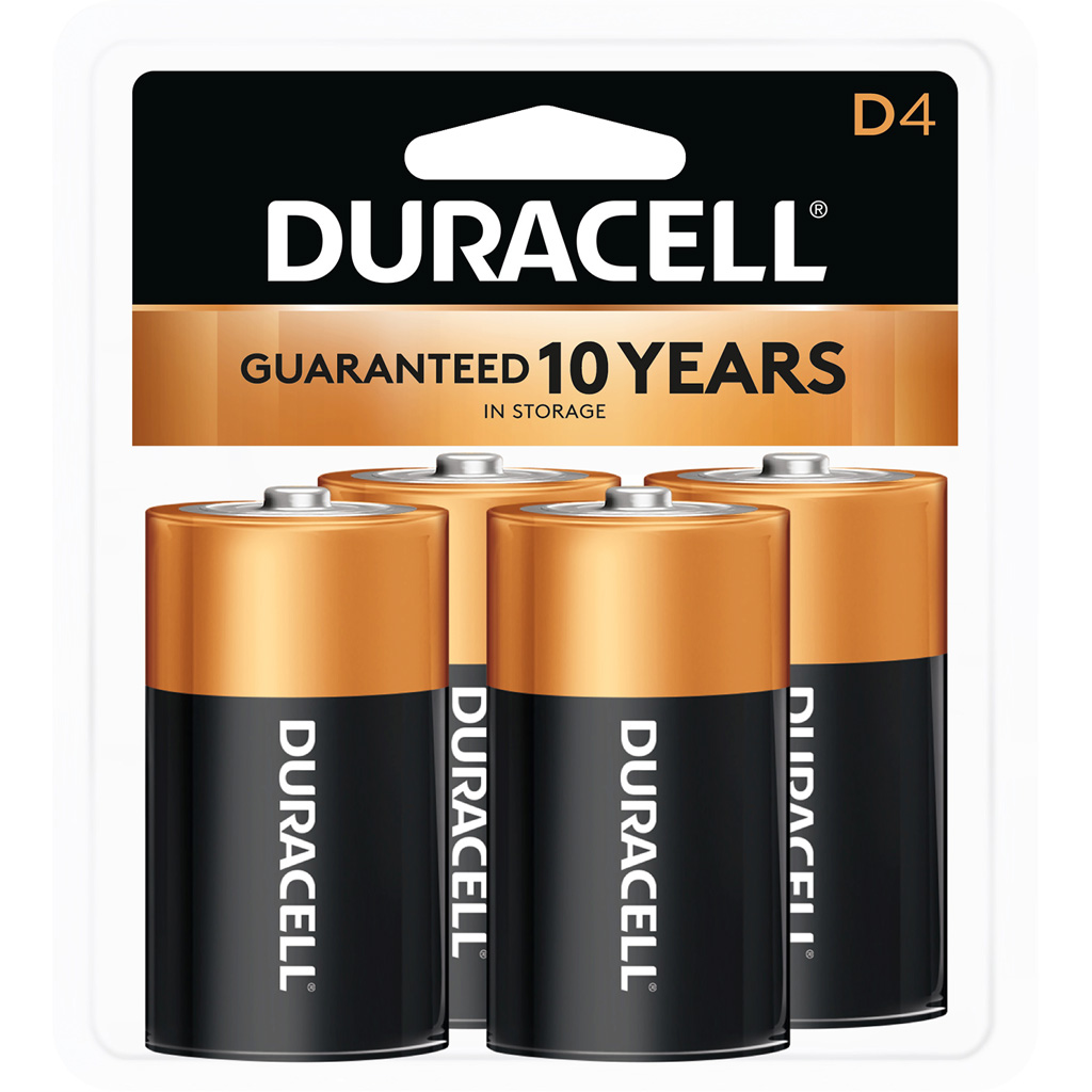 Duracell Coppertop Batteries  <br>  D 4 pk.
