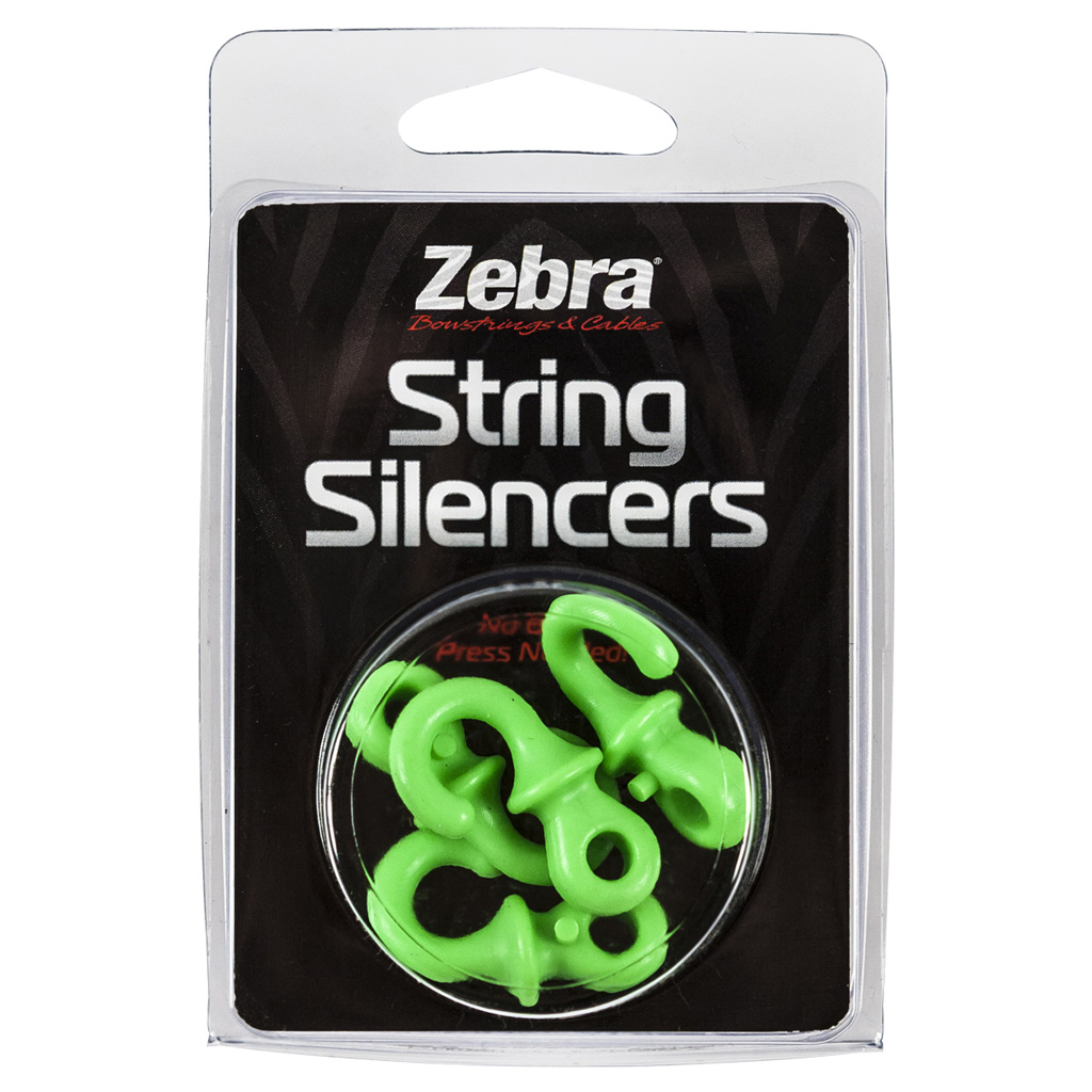 Zebra String Silencers  <br>  Green 4 pk.