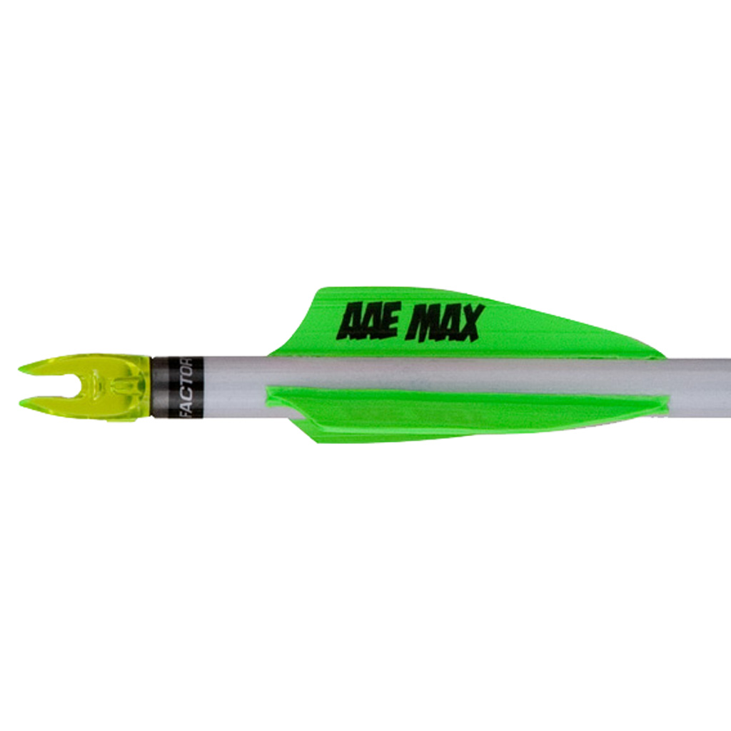 AAE Plastifletch Max Vanes  <br>  Neon Green 2 in. Shield 100pk.