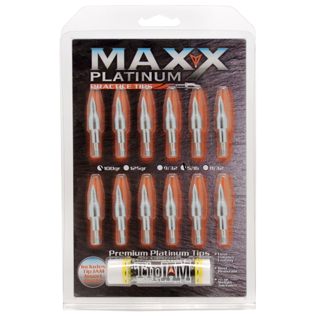 30-06 Maxx Platinum Field Tip  <br>  100 gr. 9/32 w/ Tip Jam 12 pk.