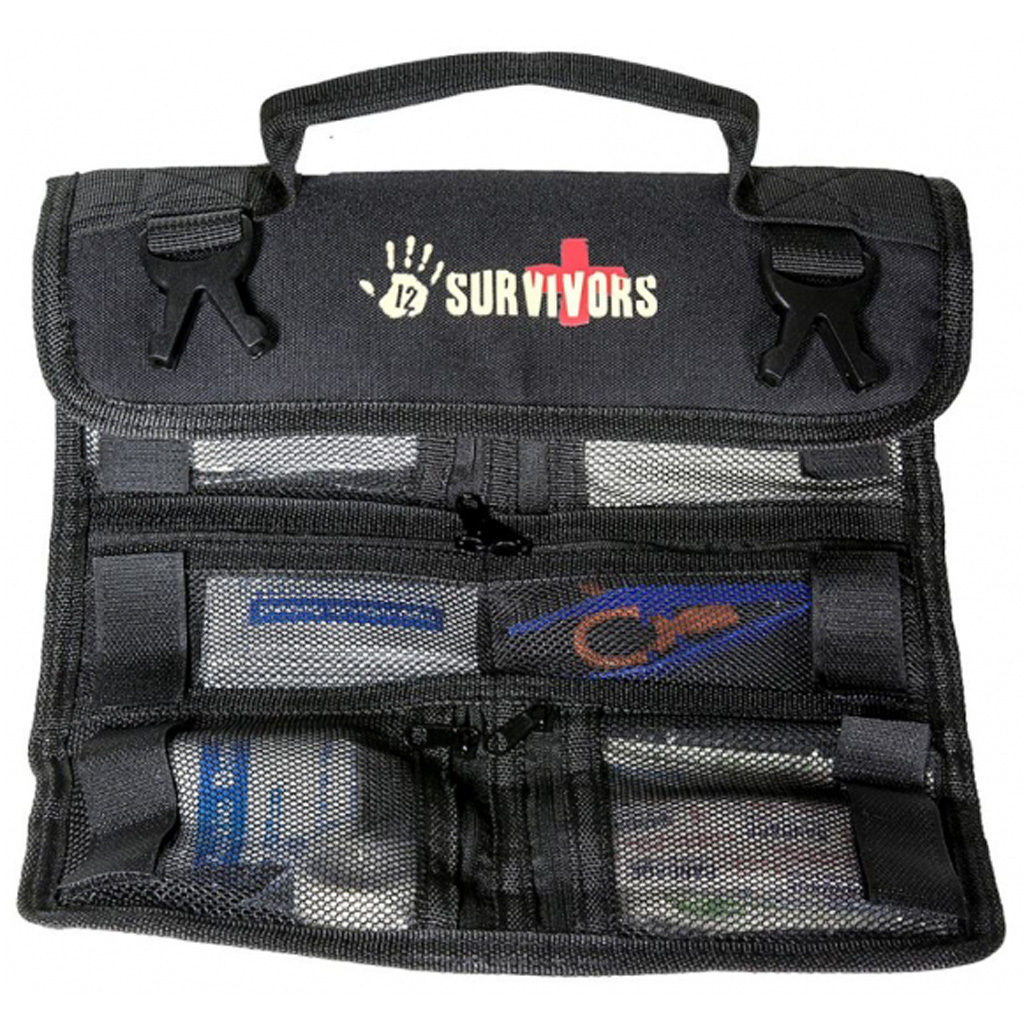 12 Survivors First Aid Mini  <br>  Rollup Kit