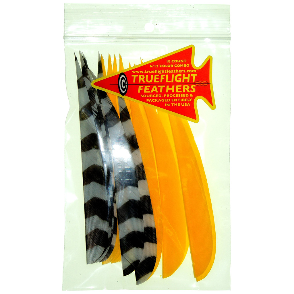 Trueflight Feather Combo Pack  <br>  Barred/Yellow 5 in. LW Shield