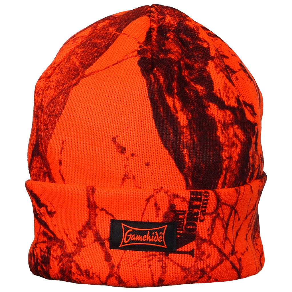 Gamehide Knit Hat  <br>  Orange Camo