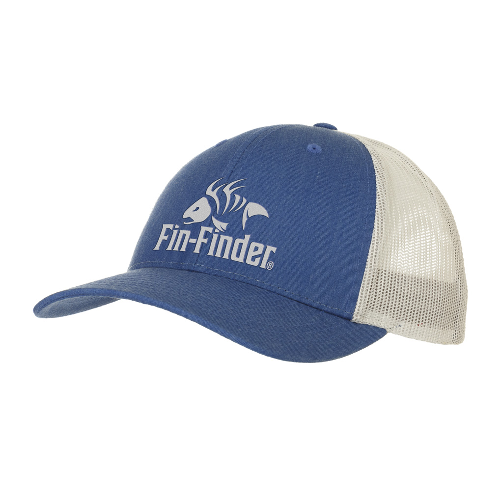 Fin Finder Logo Hat  <br>  Heathered Royal/Light Grey