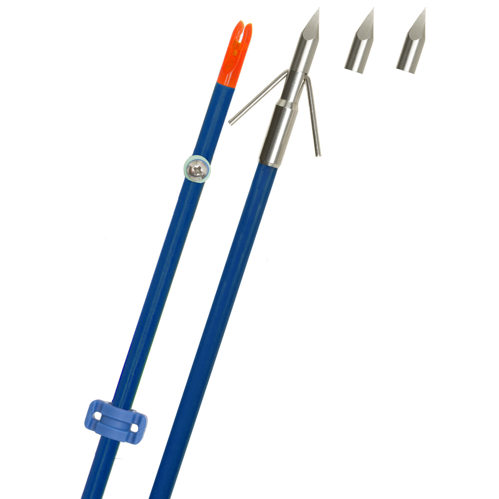 Fin Finder Raider Pro Bowfishing Arrow  <br>  Blue w/ Riptide Point