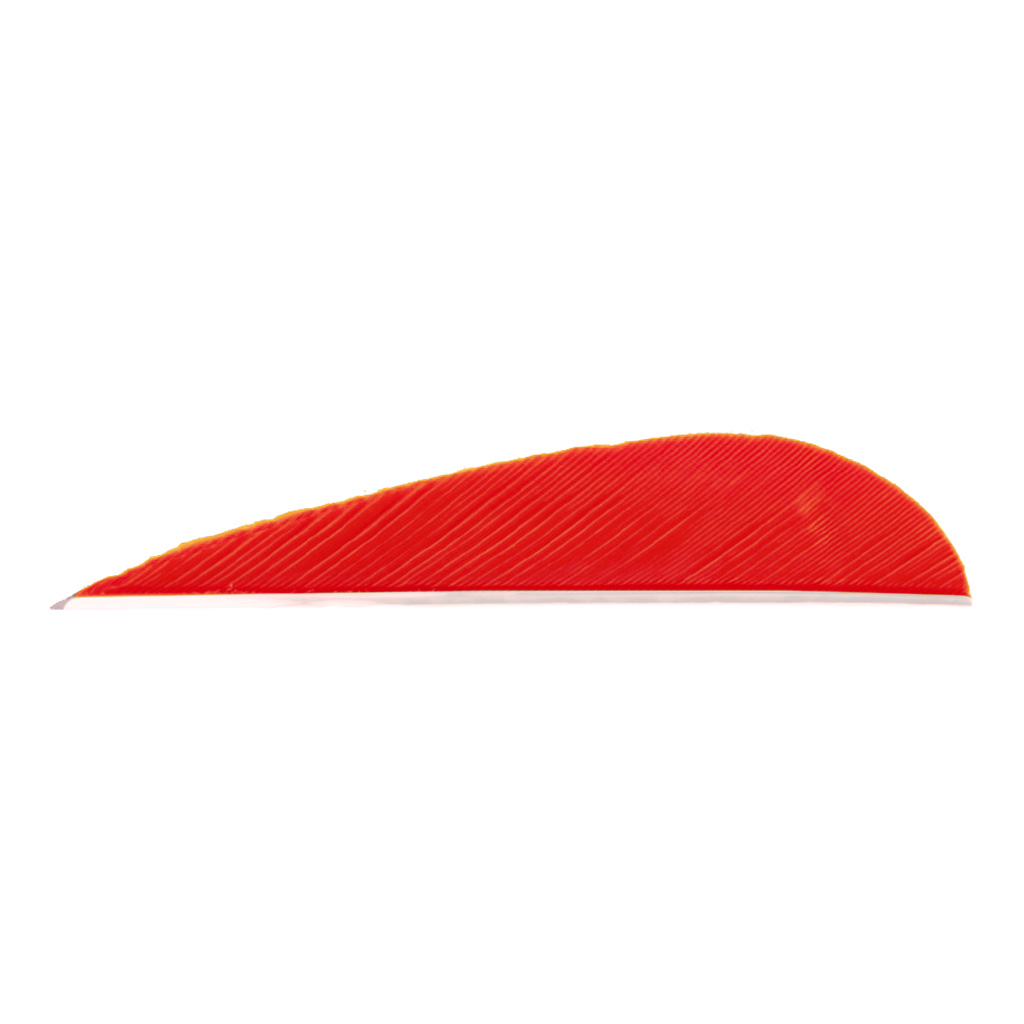 Trueflight Parabolic Feathers  <br>  Red 3 in. RW 100 pk.
