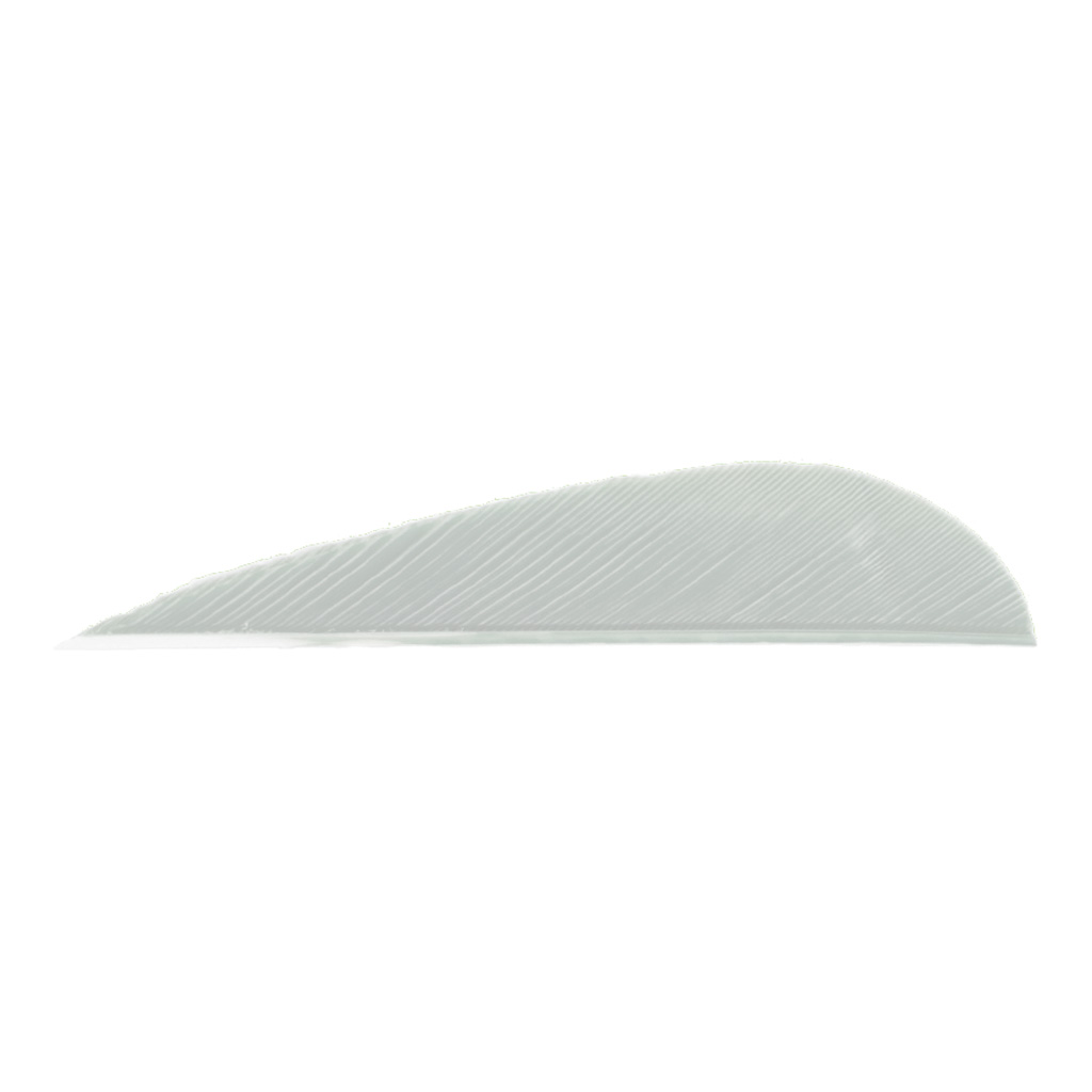 Trueflight Parabolic Feathers  <br>  White 3 in. LW 100 pk.