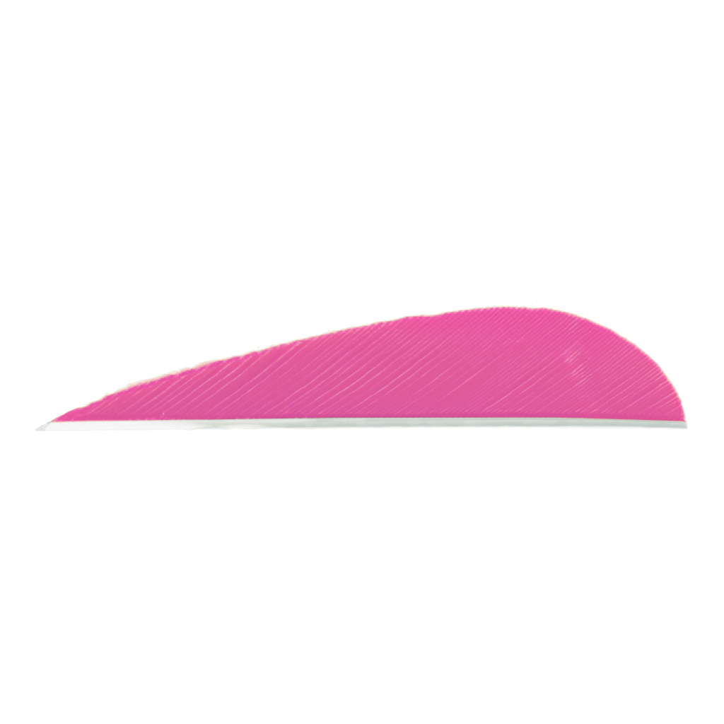 Trueflight Parabolic Feathers  <br>  Pink 3 in. LW 100 pk.