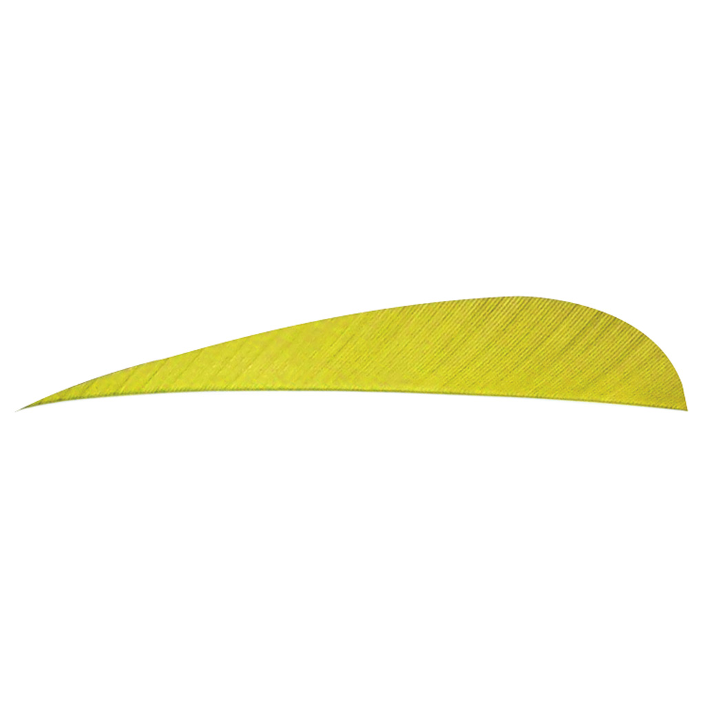 Trueflight Parabolic Feathers  <br>  Yellow 4 in. RW 100 pk.