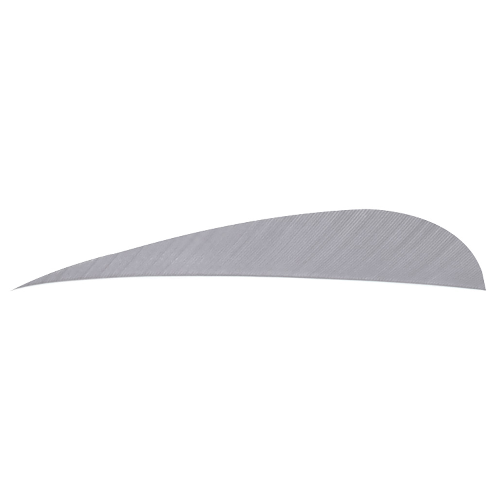 Trueflight Parabolic Feathers  <br>  Grey 4 in. RW 100 pk.