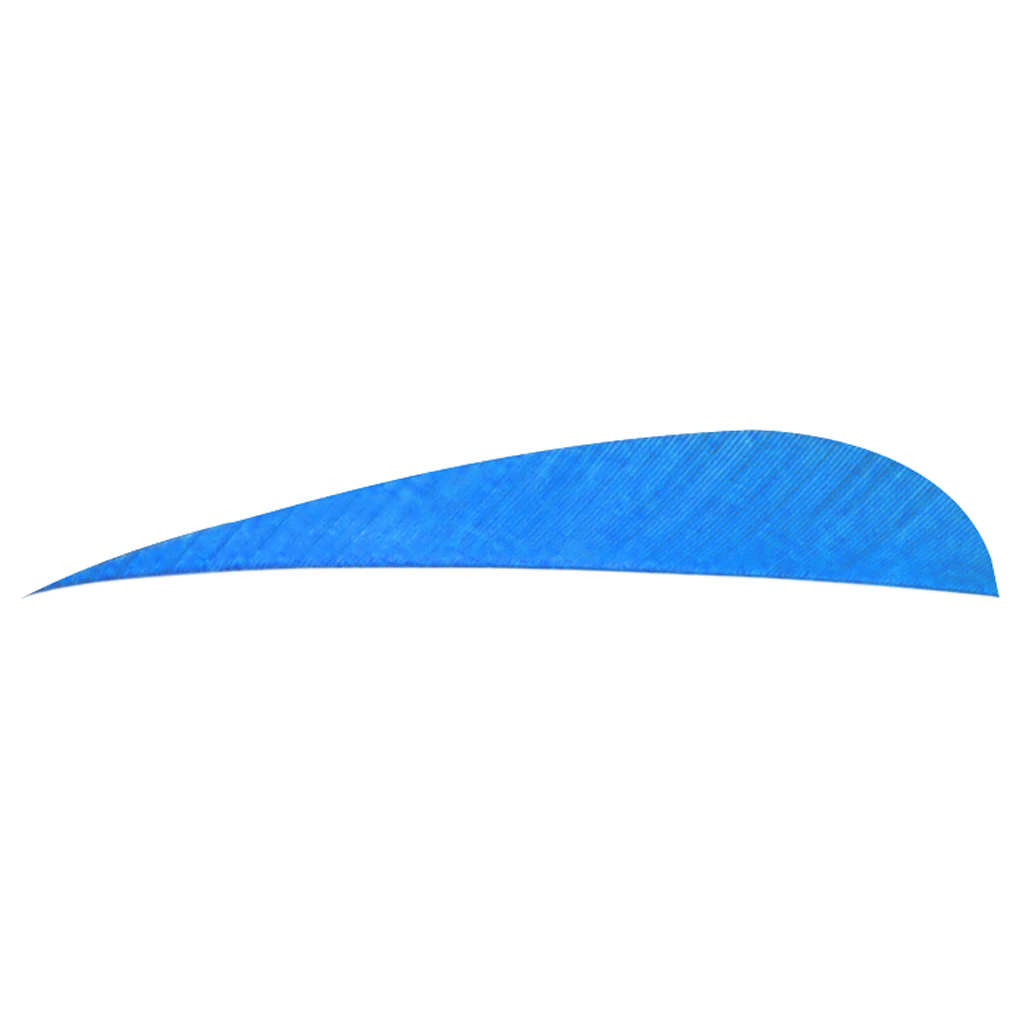 Trueflight Parabolic Feathers  <br>  Blue 4 in. LW 100 pk.