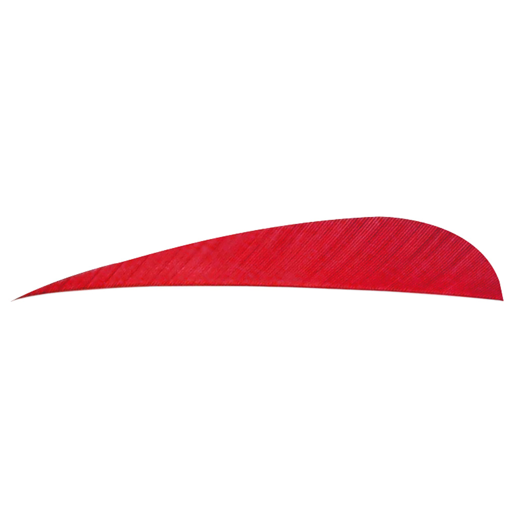 Trueflight Parabolic Feathers  <br>  Red 5 in. LW 100 pk.