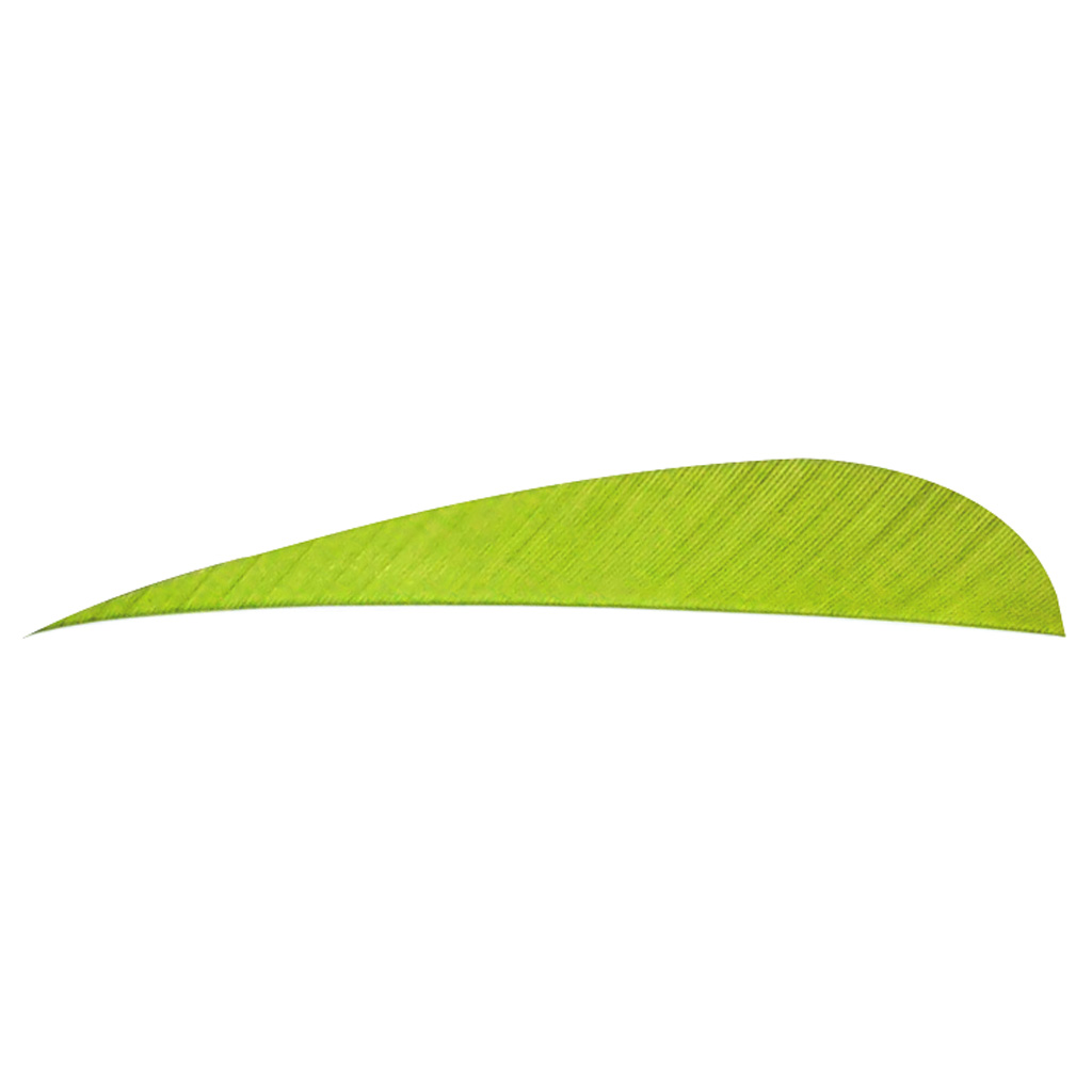 Trueflight Parabolic Feathers  <br>  Chartreuse 5 in. LW 100 pk.