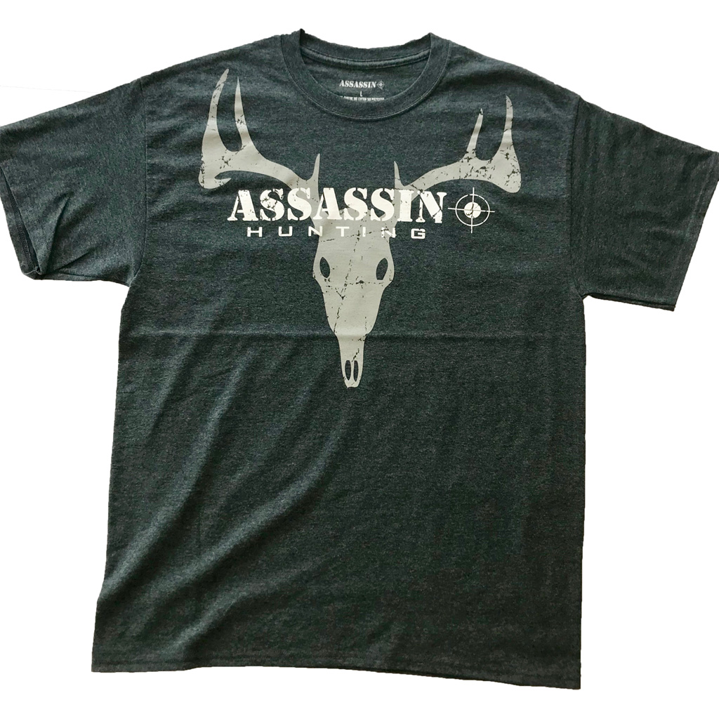 Assassin T-Shirt Deer Skull  <br>  Charcoal Large