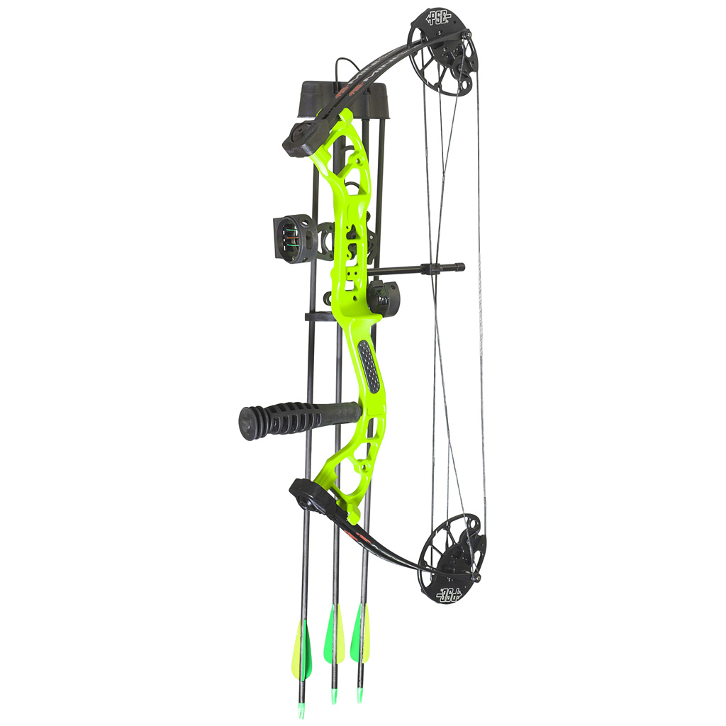 PSE Mini Burner RTS Package  <br>  Lime Green 16-26.5 in. 40 lbs. RH